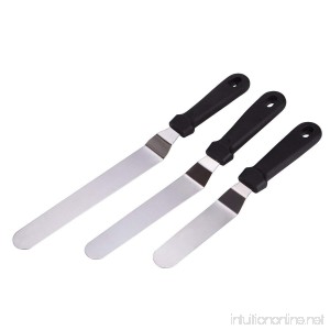 Offset Angled Cake Icing Spatula Knives - Set of 3 Stainless Steel Decorating and Baking Supplies - 6 8 & 10 (3) - B07CGLL755